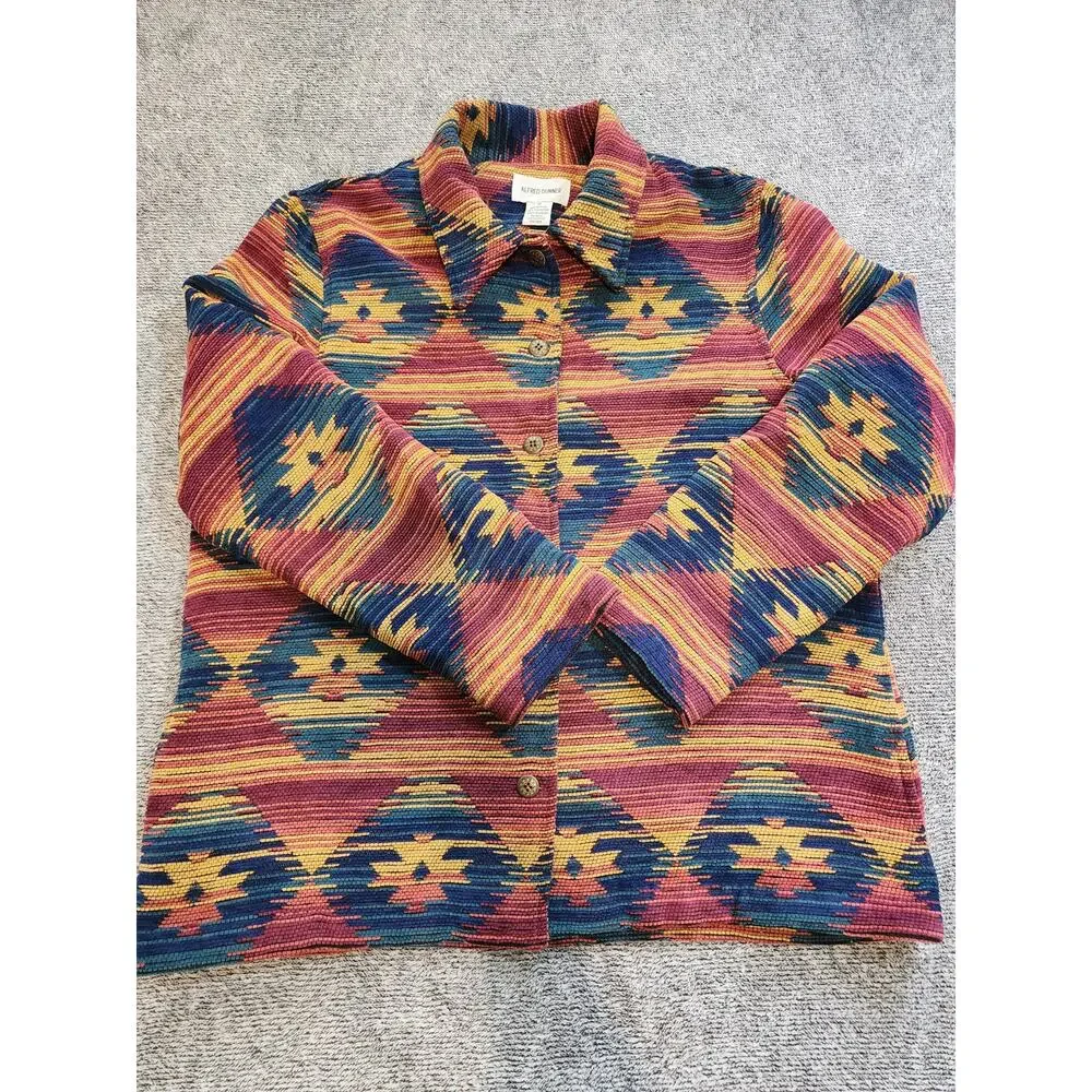 ALFRED DUNNER Women's Size 16 Colorful Western Aztec Print Button‎ Up Jacket